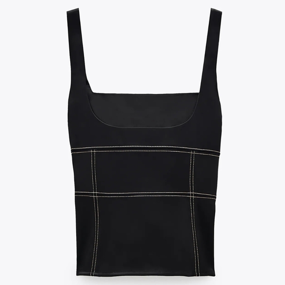 ZARA| LIMITED EDITION TOPSTITCHED TOP - Picture 4 of 8